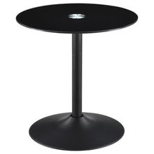  Ganso - Round Metal End Table With Tempered Glass Top - Black