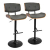 Lombardi - Adjustable Barstool (Set of 2) - Black Base