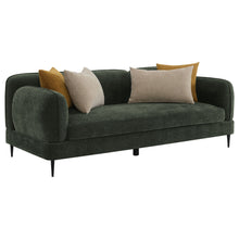  Jade - Chenille Upholstered Modern Track Arm Sofa - Green