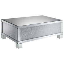  Gillian - Rectangular Mirrored Acrylic Coffee Table - Silver