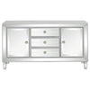 Leticia 3-Drawer Mirrored Storage Accent Cabinet - Silver