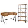 Analiese - 2 Piece Computer Desk Bookcase Set - Rustic Nutmeg