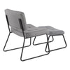 Stout - Lounge Chair And Ottoman Set - Black Steel And Gray Fabric