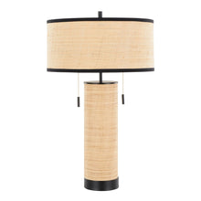  Cylinder - Rattan 29" Table Lamp - Beige