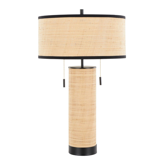 Cylinder - Rattan 29" Table Lamp - Beige