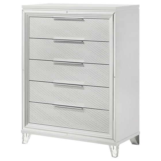 Marmore - 5-Drawer Bedroom Chest Of Drawers - White