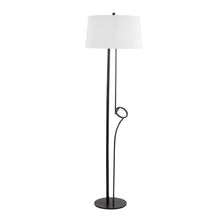  Shadow - Floor Lamp - Black Steel With White Linen Shade