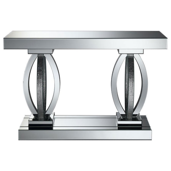 Amalia - Mirrored Acrylic Entryway Sofa Console Table - Silver