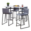 Marcel - Mara Upholstered Counter Height Dining Set - Black Metal With White Wood Tabletop