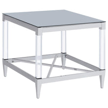  Lindley - Square Tempered Mirror Acrylic Side End Table - Chrome