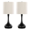 Genie - 24" Metal Table Lamp - Matte Black Metal With Oatmeal Linen Shade from Grandview Gallery (Set of 2)