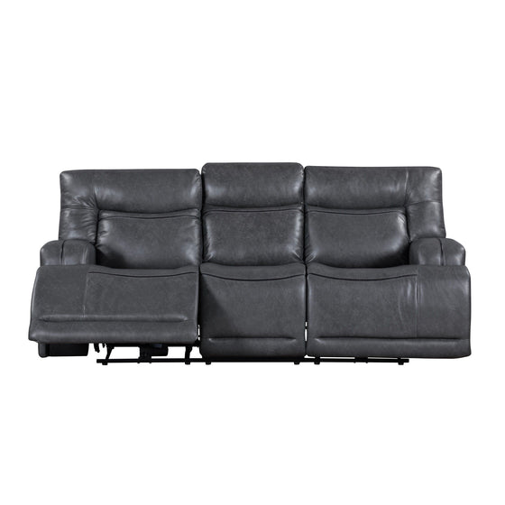 Titan - Sofa With Power Headrest & Footrest - Gray