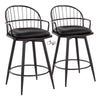 Riley - 26" Fixed-height Counter Stool With Arms (Set of 2) - Black