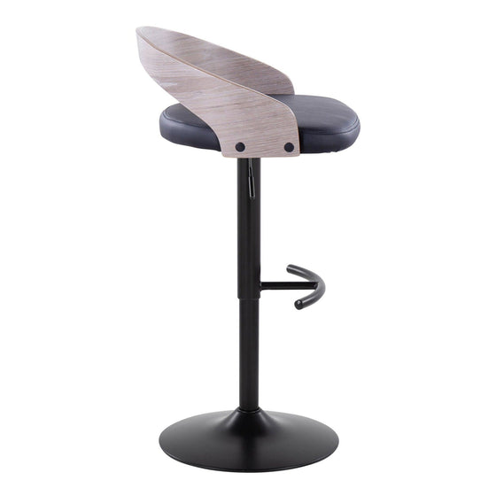 Grotto - Adjustable Barstool (Set of 2) - Light Gray And Black